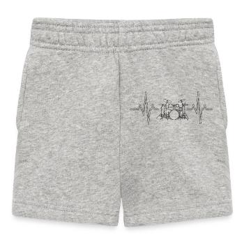 Herzschlag Drumset Silhouette Drummer Heartbeat  - Baby Shorts - Grau meliert - Vorne