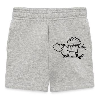 Skating Muffin with Suitcase - Baby Shorts - heather grey - Front