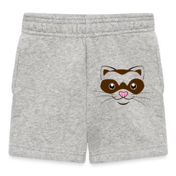 Niedliches Frettchengesicht, grafisches, lustiges Wiesel-Kostüm - Baby Shorts - Grau meliert - Vorne