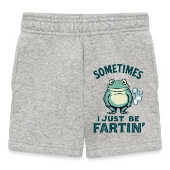 Grenouille, drôle, parfois je me fais juste pêtre - Short Bébé - gris chiné - Devant