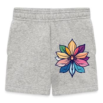 Bunter Blütenstern Mandala Blume kunst Farben - Baby Shorts - Grau meliert - Vorne