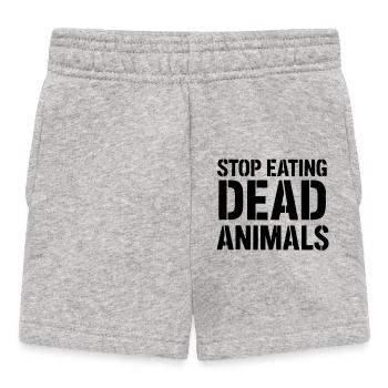 Stop eating dead animals - Baby Shorts - heather grey - Front