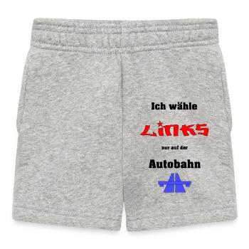 Ich wähle Links - Baby Shorts - Grau meliert - Vorne
