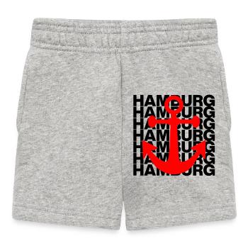 HAMBURG ANKER ROT, HAFEN, MOIN, ELBE, HAMBURGLIEBE - Baby Shorts - Grau meliert - Vorne