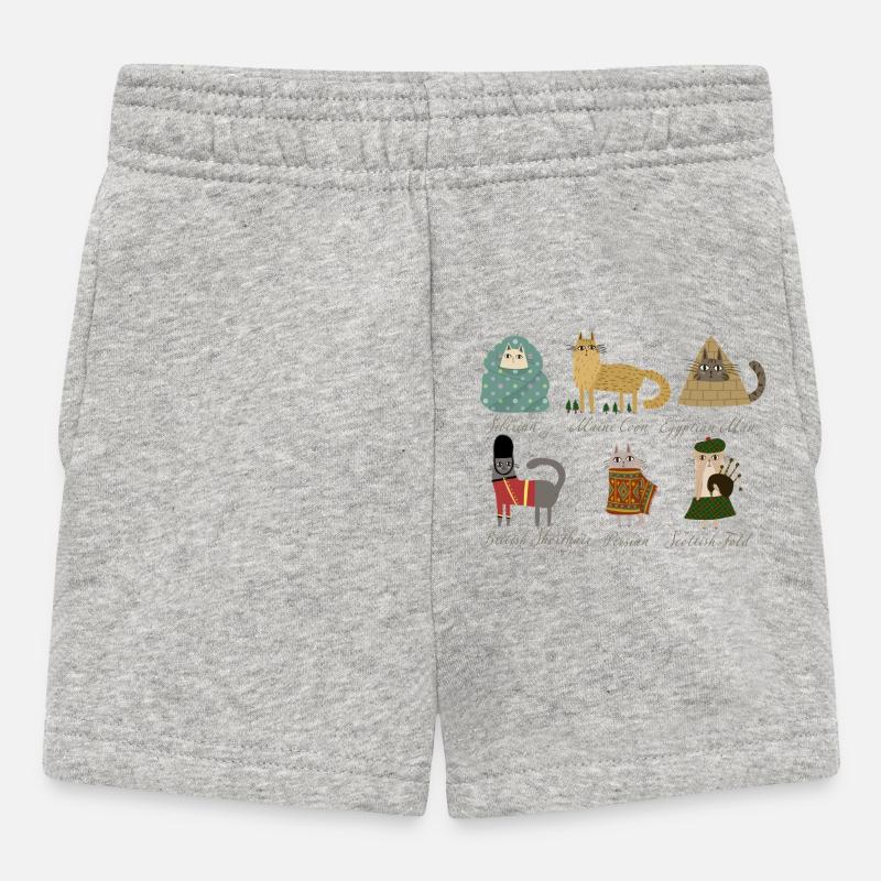 Races de chats - Short Bébé - gris chiné