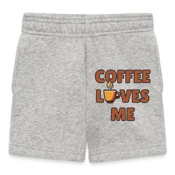 le café m'adore - humour café - amoureux de café - Short Bébé - gris chiné - Devant