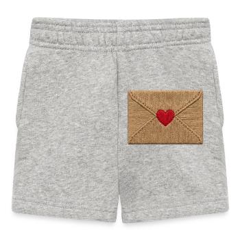 Love letter in embroidered look (printed) - Baby Shorts - heather grey - Front
