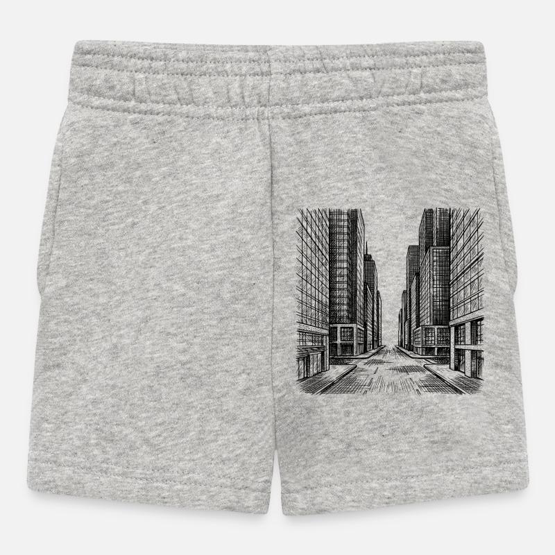 Moderner Straßenzug - Baby Shorts - Grau meliert