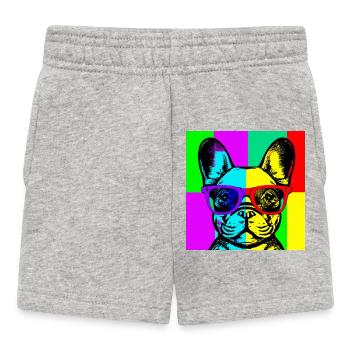 Pop Art Pup  - Baby Shorts - heather grey - Front