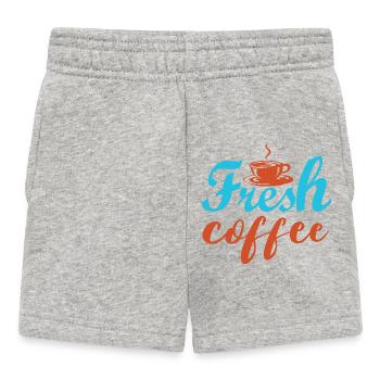 Fresh coffee - colorful inscriptions - Baby Shorts - heather grey - Front