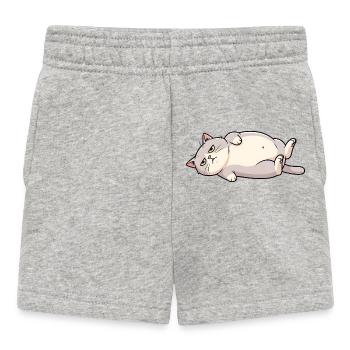 Dessin animé Chat Endormi en Gros Chat Gris et Blanc - Short Bébé - gris chiné - Devant