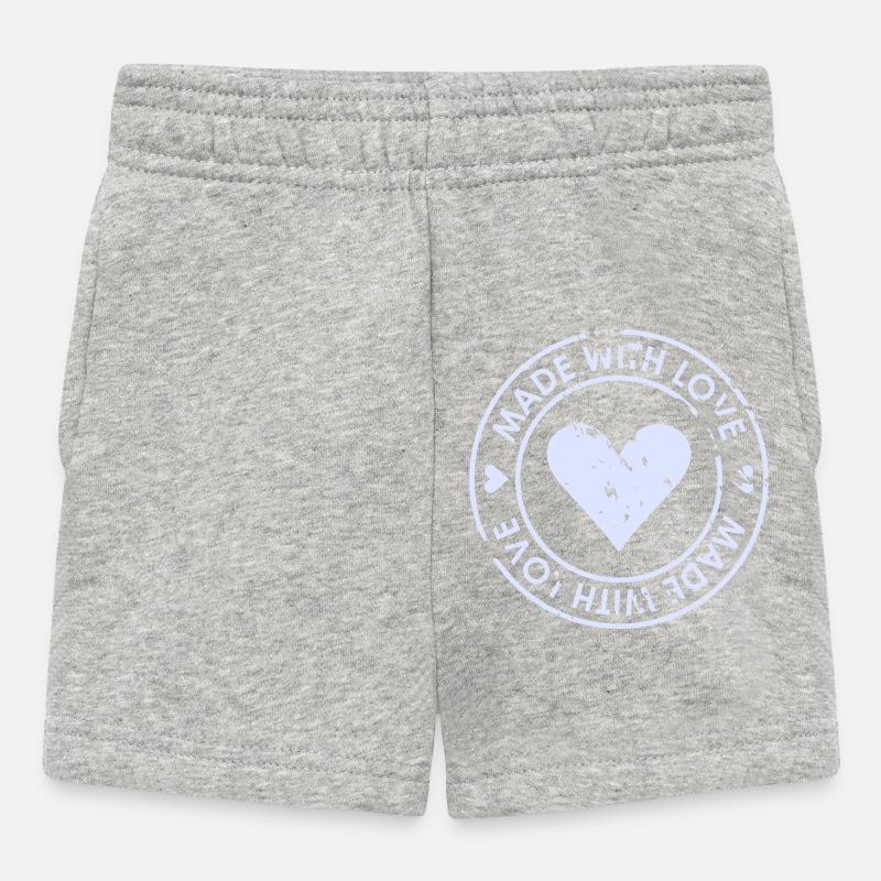 Bébé bleu - made with love - Baby Shorts - Grau meliert