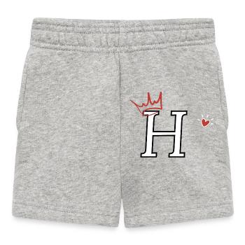 Buchstabe h Kronenherz - Baby Shorts - Grau meliert - Vorne