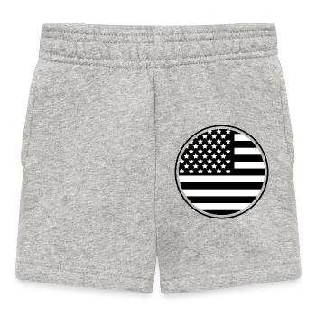 Runde USA-Flagge - Baby Shorts - Grau meliert - Vorne