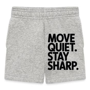 Move Quiet. Stay Sharp. - Baby Shorts - heather grey - Front