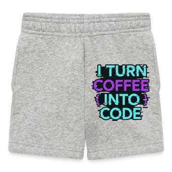 Je transforme le café en code - Short Bébé - gris chiné - Devant