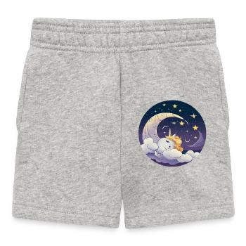 Rêve lunaire de licorne sur les nuages - Short Bébé - gris chiné - Devant