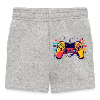 Colored Game Controller Gaming Pop Art Motif - Baby Shorts - heather grey - Front