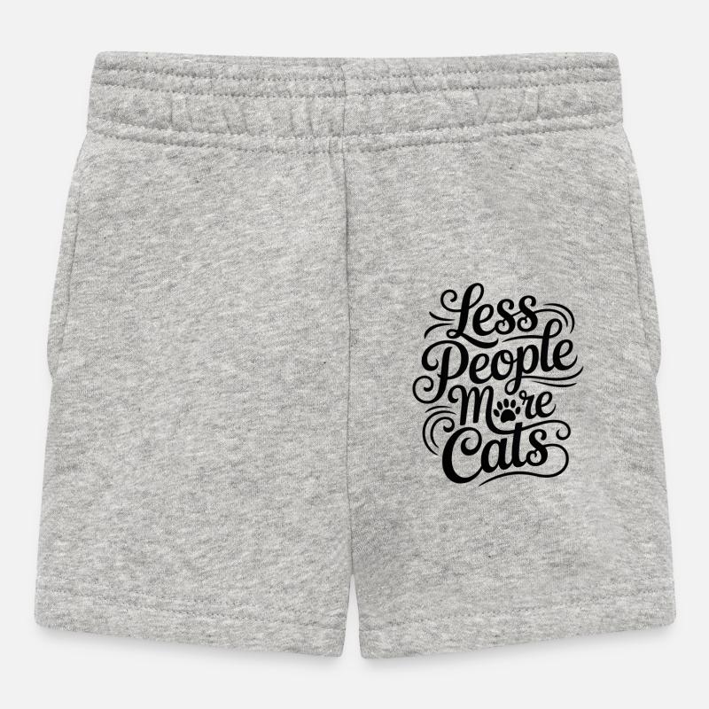 Moins de monde, plus de chats - Short Bébé - gris chiné