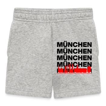 MÜNCHEN SKYLINE MUNICH ROTE STADT SERVUS - Baby Shorts - Grau meliert - Vorne
