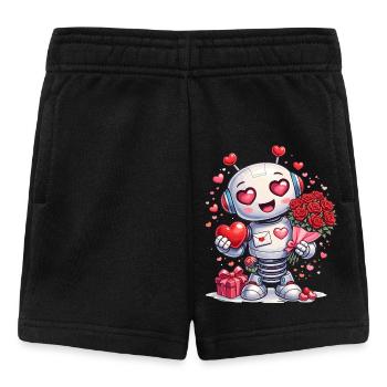 Robot amoureux – motif de la Saint-Valentin avec le cœur - Short Bébé - noir - Devant