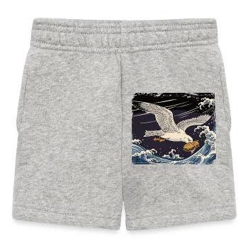 Möwen stiehlt Sandwich Lustig - Baby Shorts - Grau meliert - Vorne