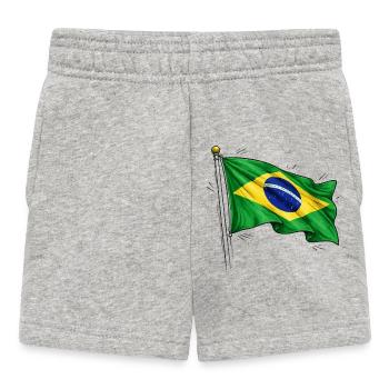 Drapeau du Brésil - Short Bébé - gris chiné - Devant