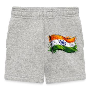 Indien Flagge  - Baby Shorts - Grau meliert - Vorne