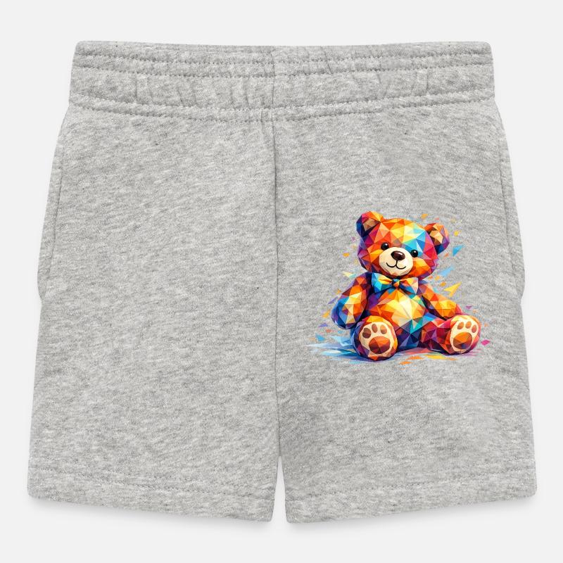 Ours géométrique coloré - Short Bébé - gris chiné