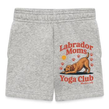 Labrador Moms Yoga Club – Foxred Labbi Design - Baby Shorts - heather grey - Front