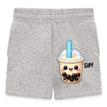Tasse de thé au lait Kawaii Boba - Short Bébé - gris chiné - Devant
