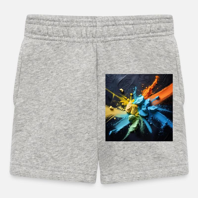 Rainbow dust explosion - Baby Shorts - heather grey