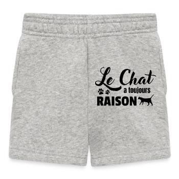 The cat is always right - Baby Shorts - heather grey - Front