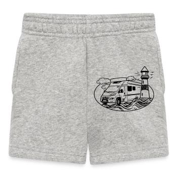 Wohnmobil am Meer  - Baby Shorts - Grau meliert - Vorne