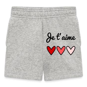 ICH LIEBE DICH. VALENTINSTAG. HERZ. LIEBE. LIEBE - Baby Shorts - Grau meliert - Vorne