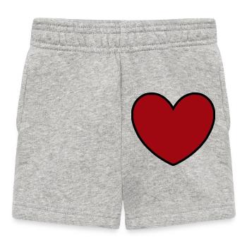 rotes Herz rot Geschenk Valentinstag - Baby Shorts - Grau meliert - Vorne