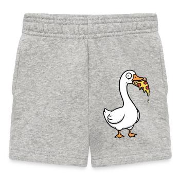 Stupid goose steals pizza - Baby Shorts - heather grey - Front