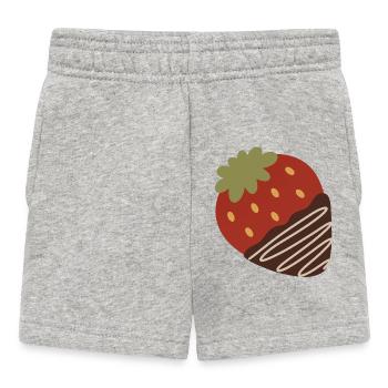 Fraise trempée dans le chocolat - Short Bébé - gris chiné - Devant