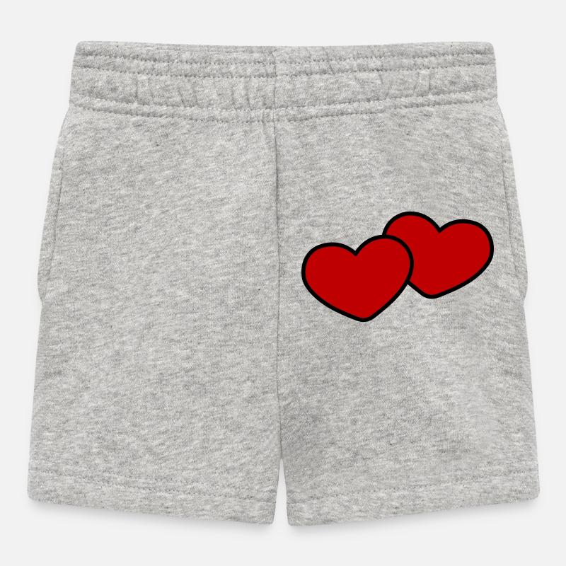 Herzen Paar Ehe - Baby Shorts - Grau meliert