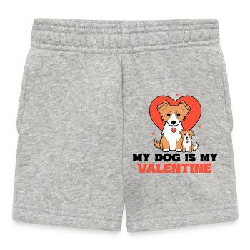 Valentine's dog couple with heart - Baby Shorts - heather grey - Front
