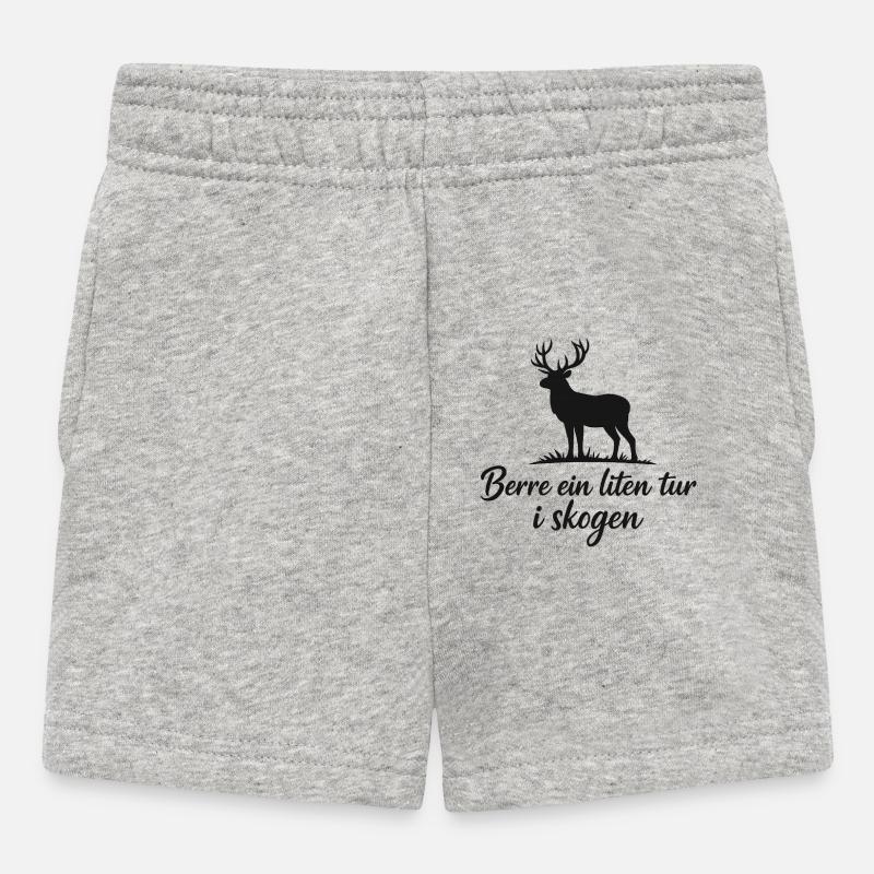 Silhouette de cerf dans la forêt - Short Bébé - gris chiné