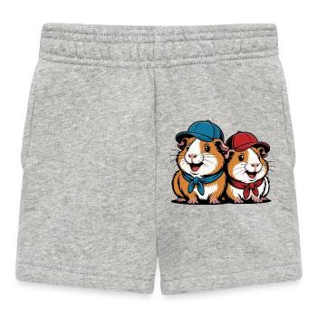 Süße Meerschweinchen Freunde – Lustiges Tiermotiv - Baby Shorts - Grau meliert - Vorne