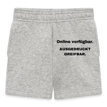 Available online. Printed tangible. - Baby Shorts - heather grey - Front
