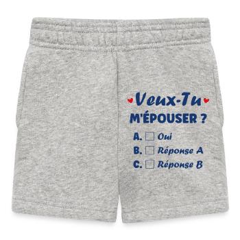 Veux-Tu M'épouser? Défi Coeur - Short Bébé - gris chiné - Devant