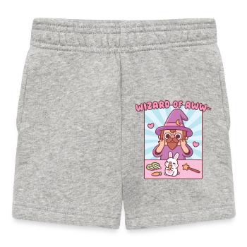 Lustiger Zauberer von Aw und niedlichem Kaninchen - Baby Shorts - Grau meliert - Vorne