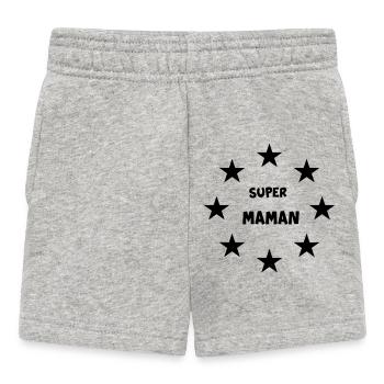 SUPER MAMAN - Short Bébé - gris chiné - Devant
