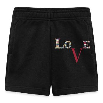 J’adore la typographie patchwork - Short Bébé - noir - Devant