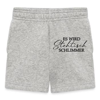 Es wird Stehtisch schlimmer - Typografie Motiv - Baby Shorts - Grau meliert - Vorne