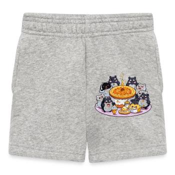 Kawaii Panda Pizza Fest - Baby Shorts - Grau meliert - Vorne