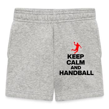 RESTE CALME ET ASTUCE KEMPA ! ALLEMAGNE HANDBALL ROUGE - Short Bébé - gris chiné - Devant